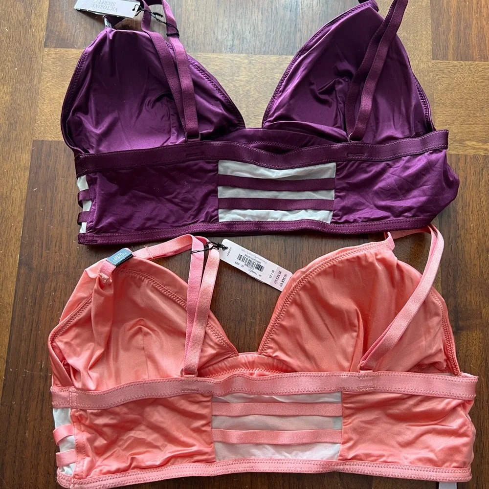 Victoria Secret Purple/Pink Bralette Set Size Medium NWT - Picture 2 of 16